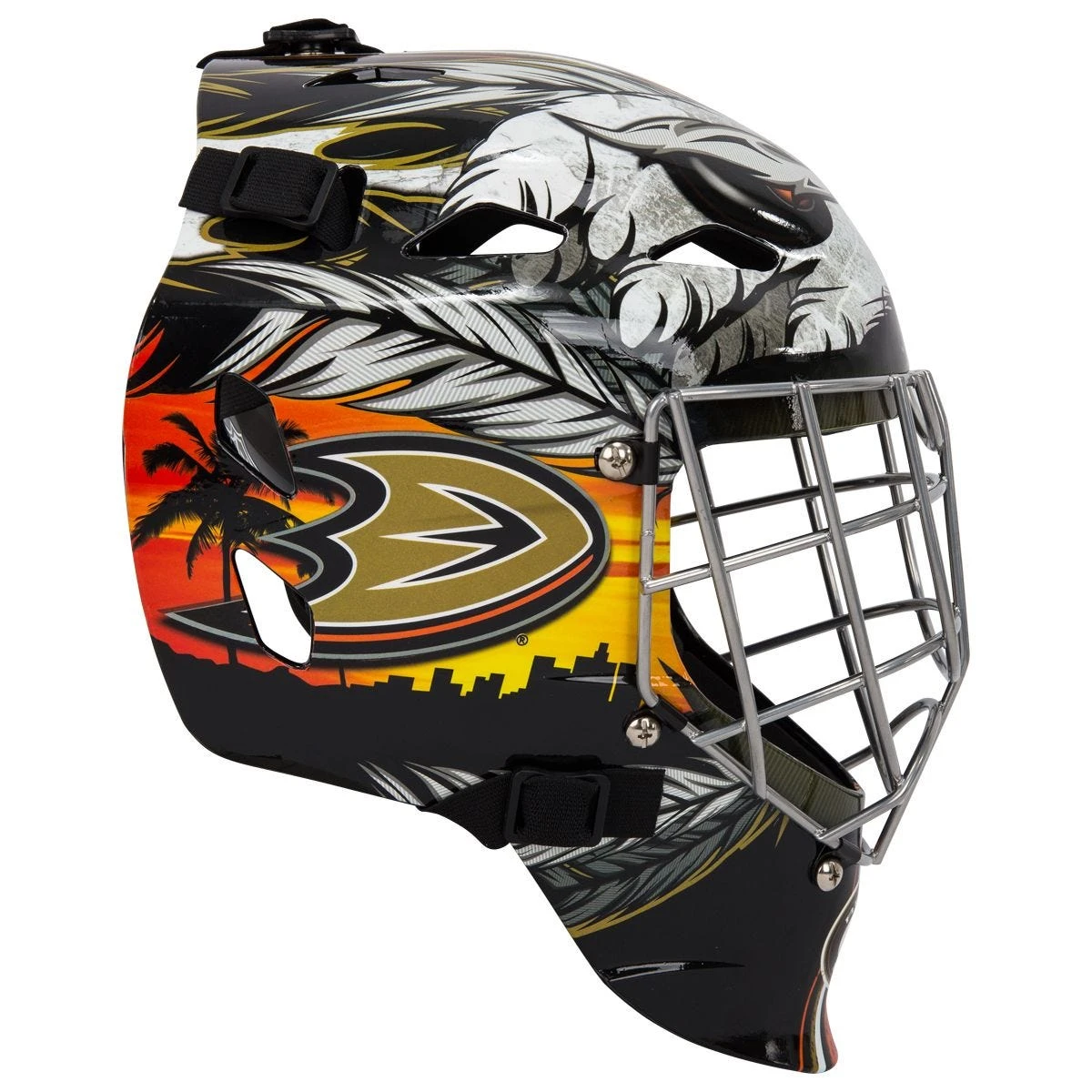 Franklin GFM 1500 Anaheim Ducks Goalie Face Mask 2 Franklin GFM 1500 Anaheim Ducks Goalie Face Mask - Image 2