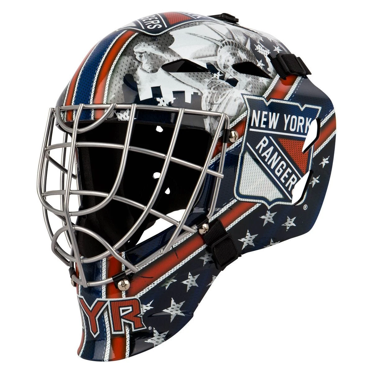 Franklin GFM 1500 New York Rangers Goalie Face Mask 1 Franklin GFM 1500 New York Rangers Goalie Face Mask