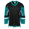 Stadium Youth Hockey Jersey - Black/Teal/White