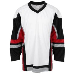 Stadium Adult Hockey Jersey - White/Black/Red