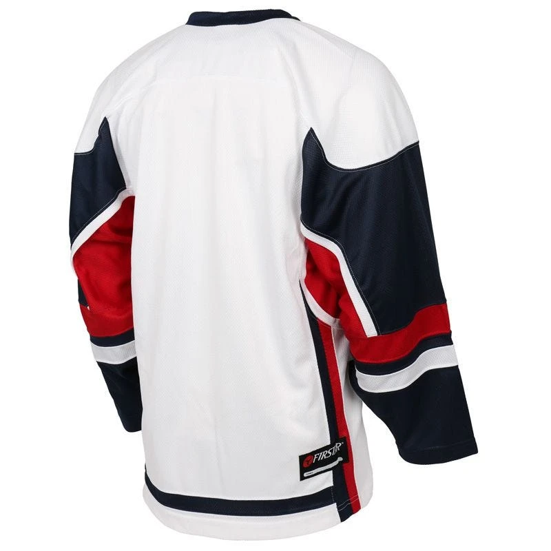 Stadium Youth Hockey Jersey - White/Navy/Red 2 Stadium Youth Hockey Jersey - White/Navy/Red - Image 2
