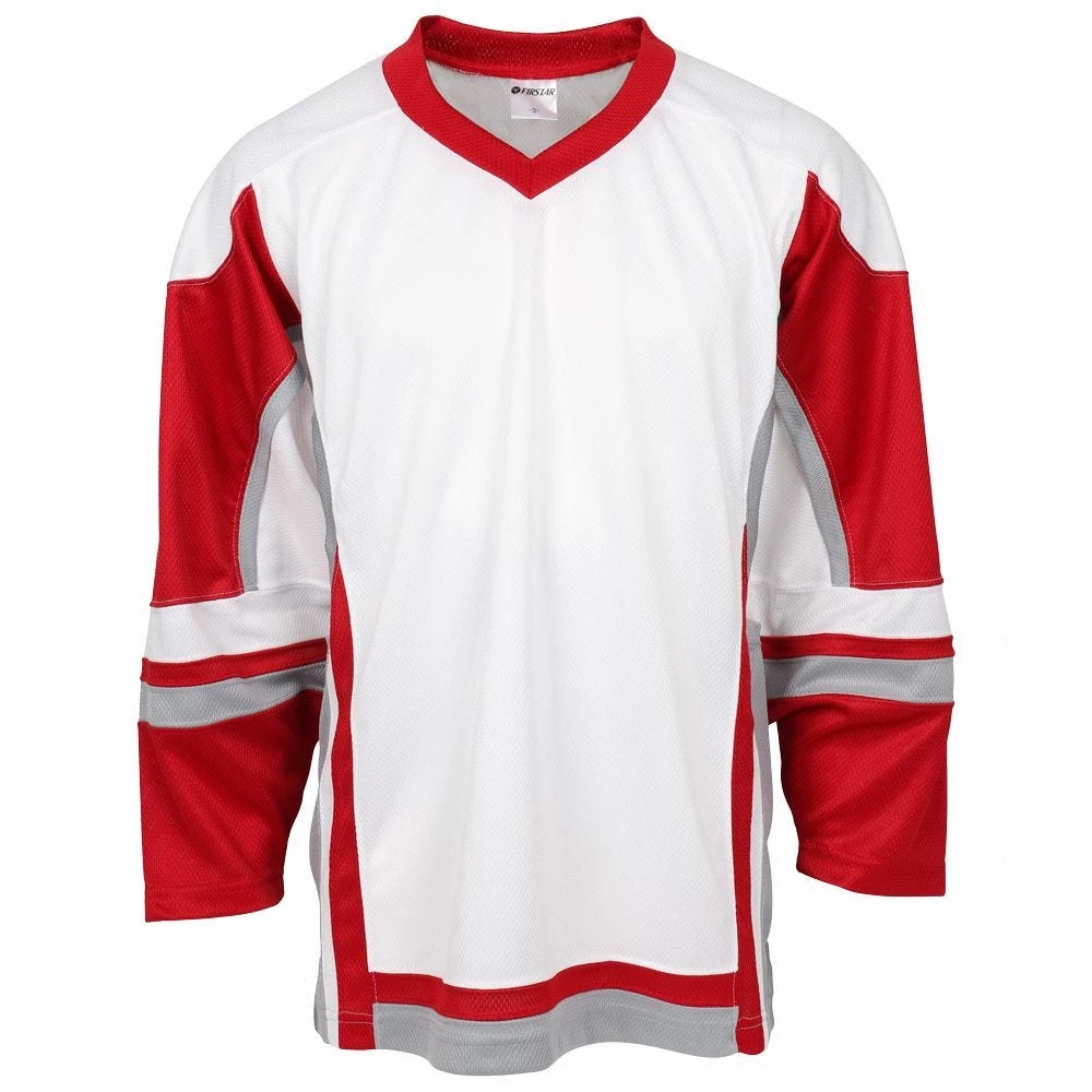 Stadium Youth Hockey Jersey - White/Red/Gray 2 Stadium Youth Hockey Jersey - White/Red/Gray - Image 2