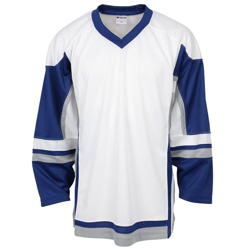 Stadium Youth Hockey Jersey - White/Royal/Gray 2 Stadium Youth Hockey Jersey - White/Royal/Gray - Image 2