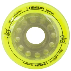 Labeda Union X-Soft 74A Roller Hockey Wheel - Yellow - 4 Pack -Bauer Shop labeda hockey wheel union x soft 76a 4pk inset3