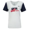 Nike USA Hockey Dri-Fit Cotton Slub V-Neck Women's Short Sleeve Tee Shirt
